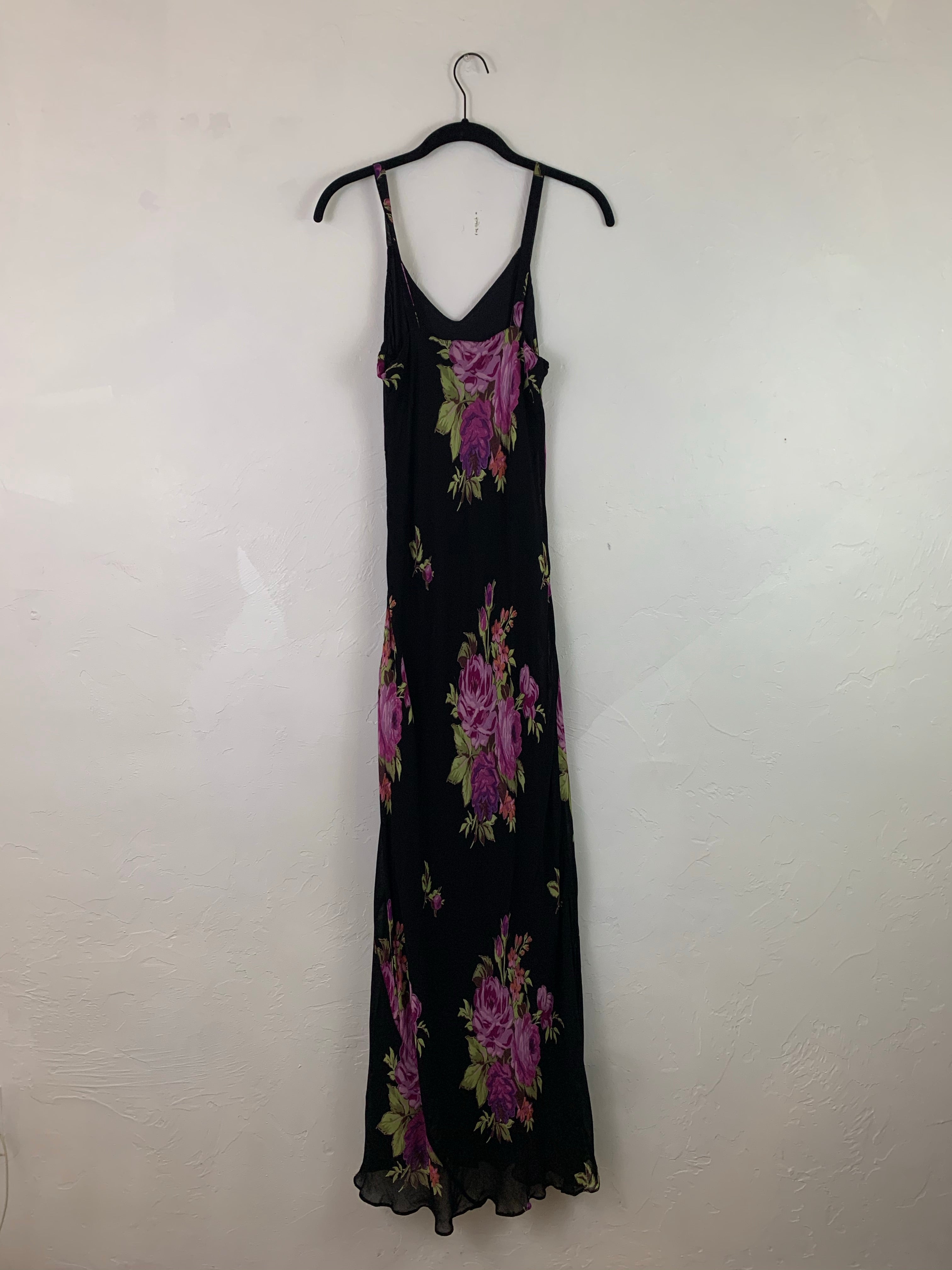 Purple floral maxi dress