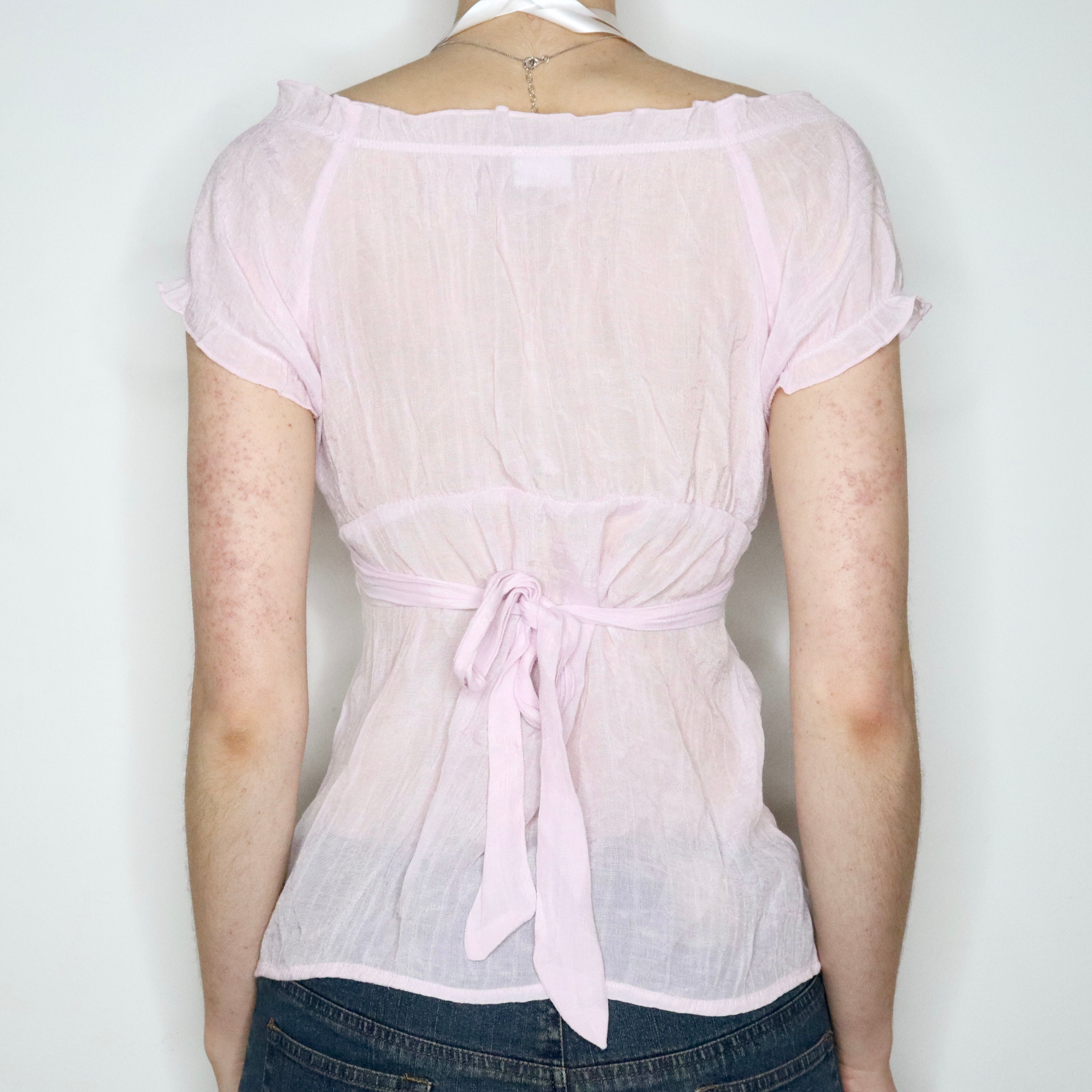 Petal Pink Milkmaid Blouse (S-M) 