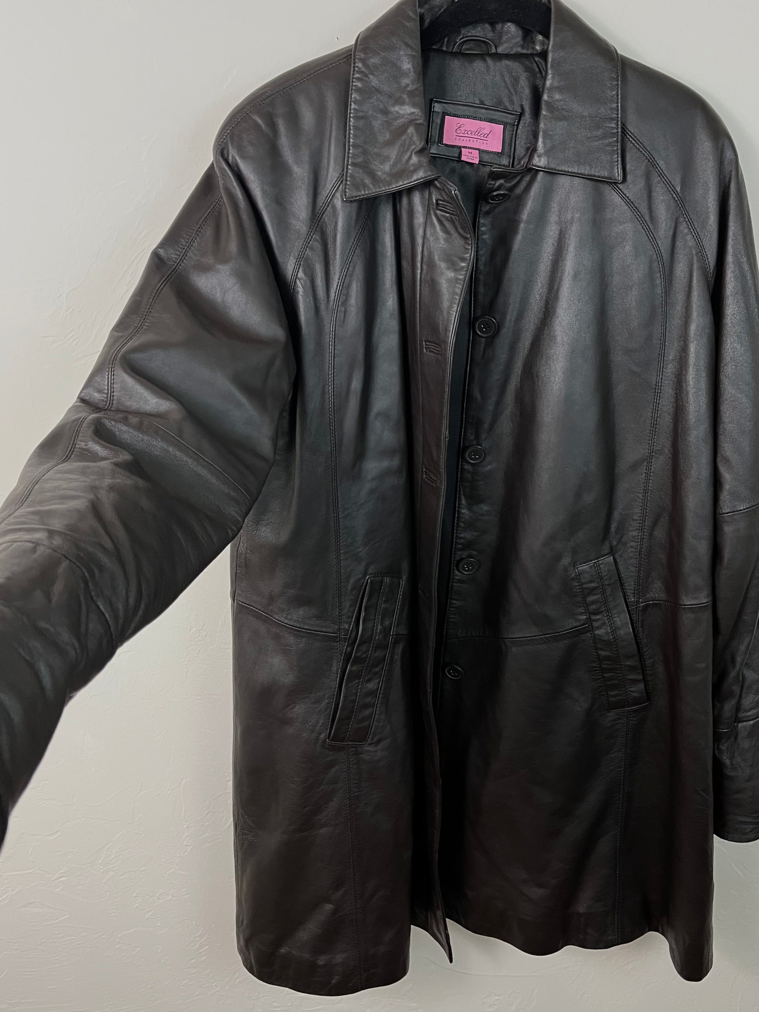 Buttery leather overcoat