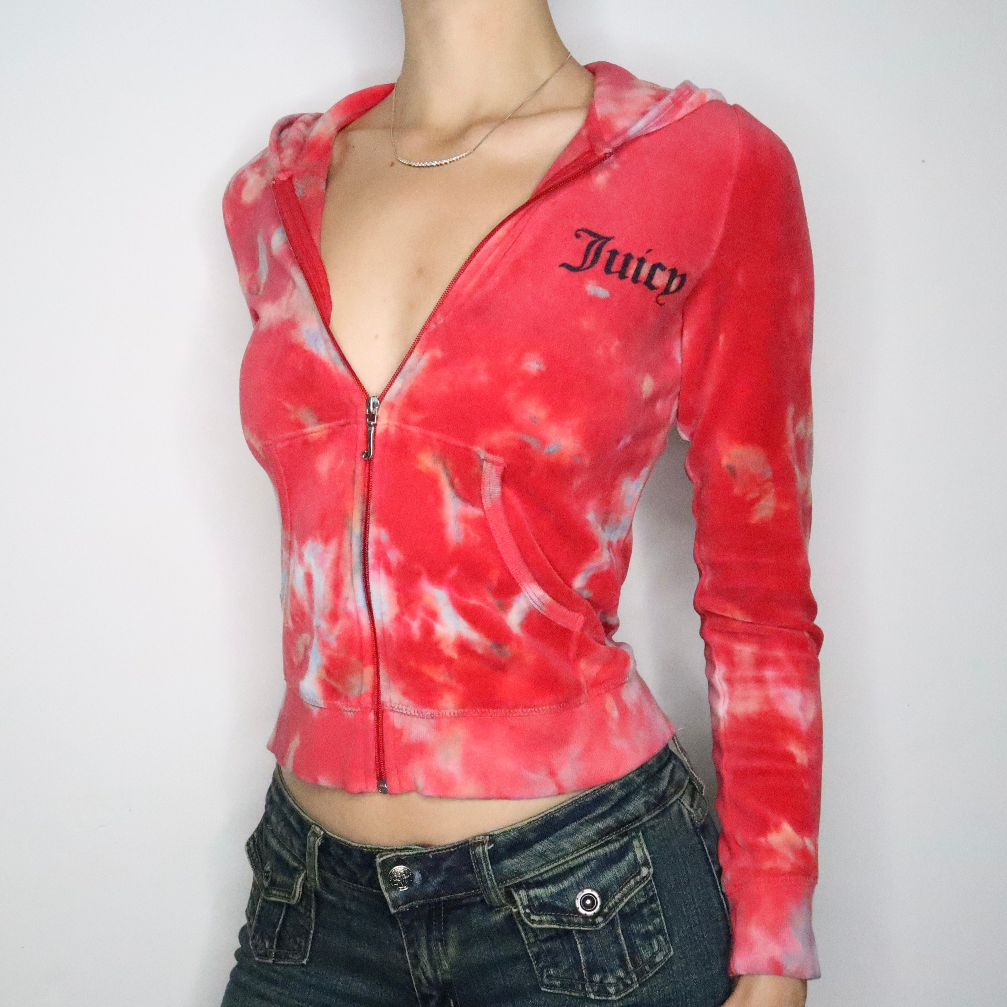 Tie Dye Juicy Zip Up Hoodie (S-M) 