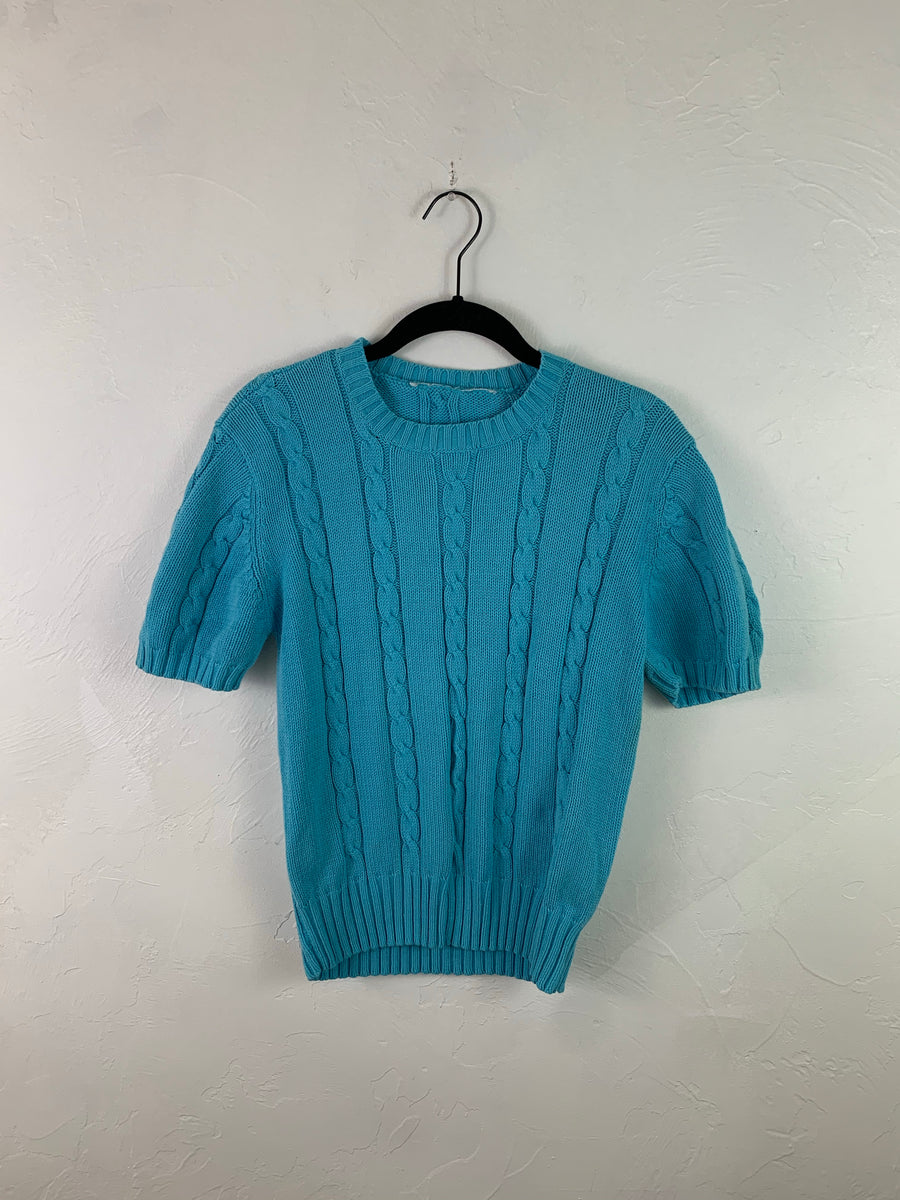 Light blue cable knit