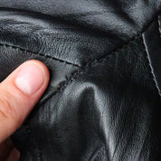 Black Leather Moto Jacket (Small)