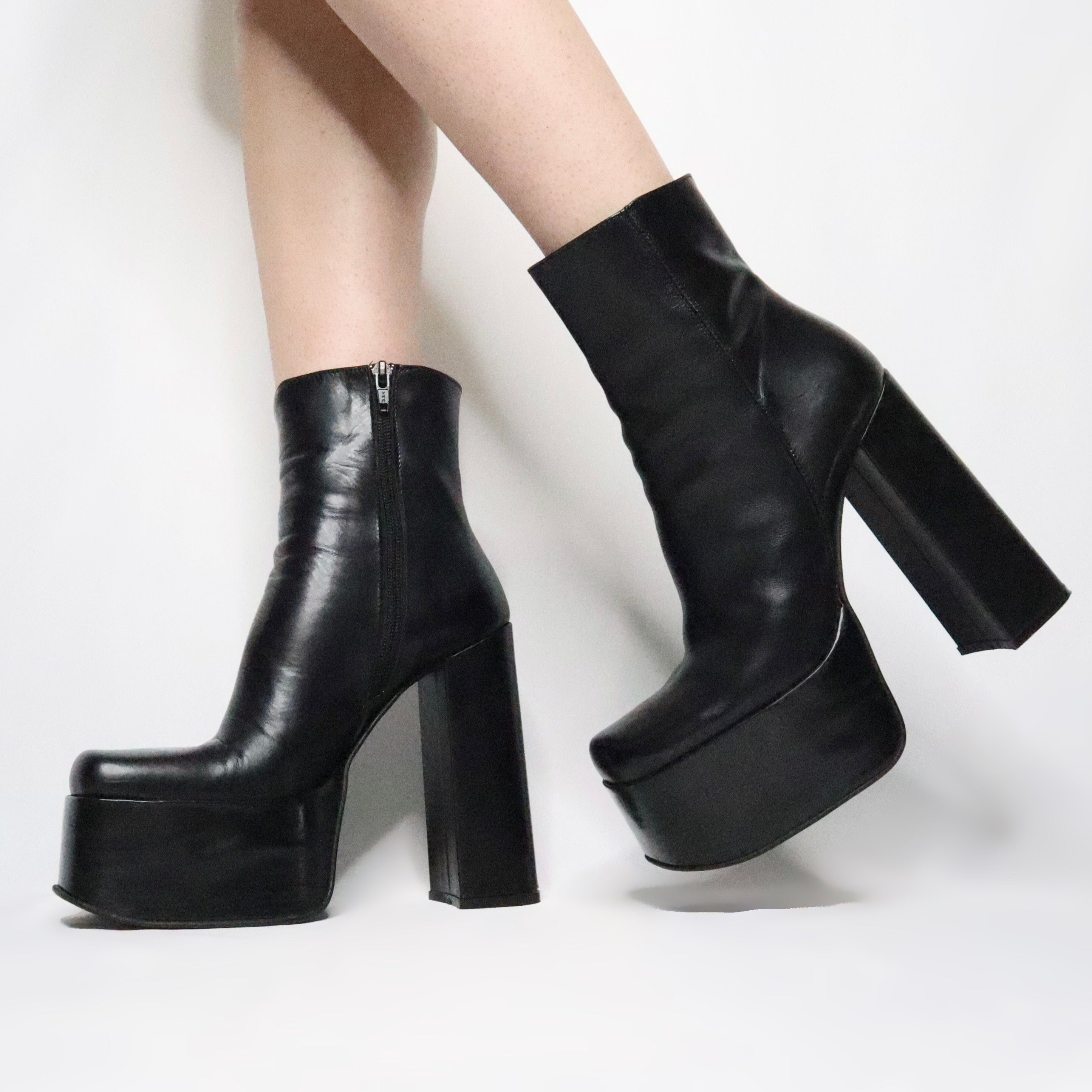 Black Platform Boots (7.5 US/38 EU)