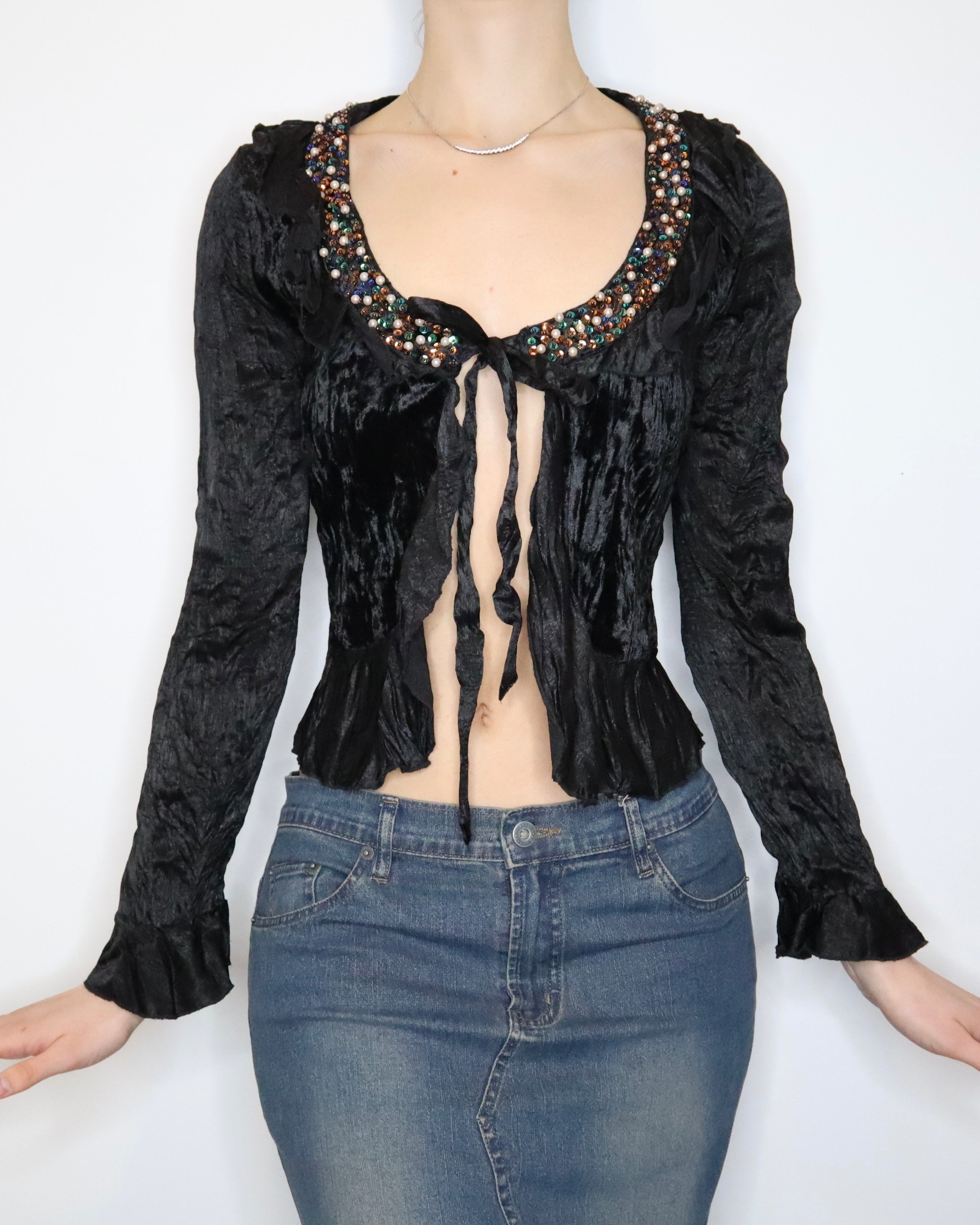 Black Tie Up Cardigan (Small) 
