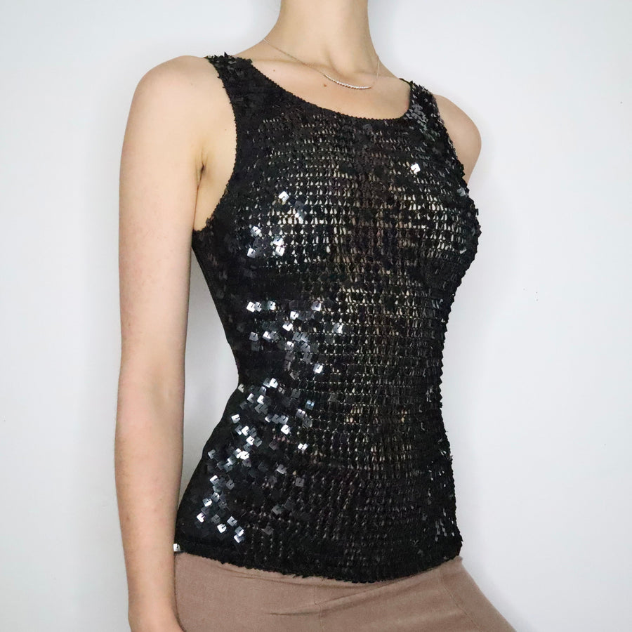 2000s Sequin Tank Top (S/M) — Holy Thrift
