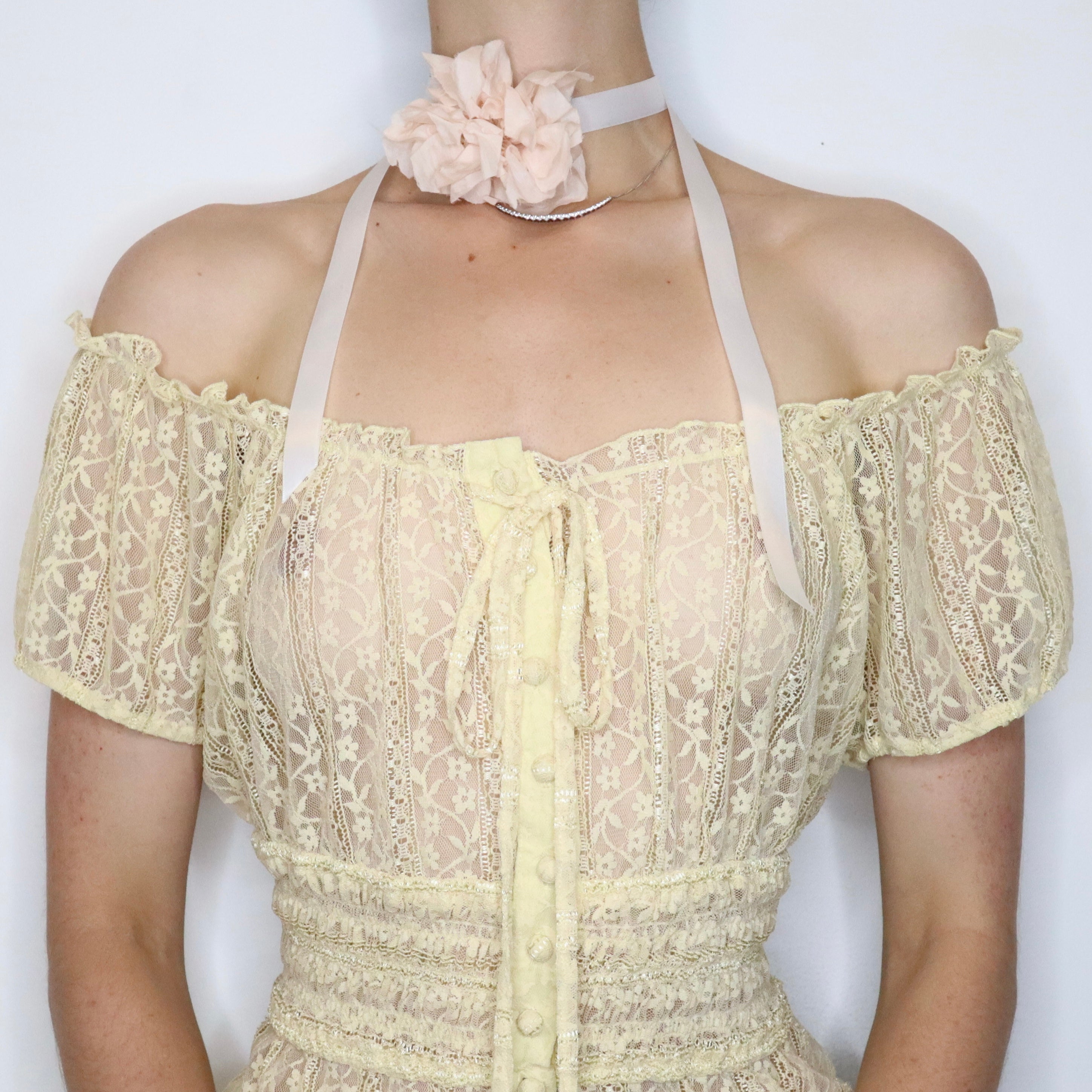 Lace Milkmaid Blouse (L-XL) 