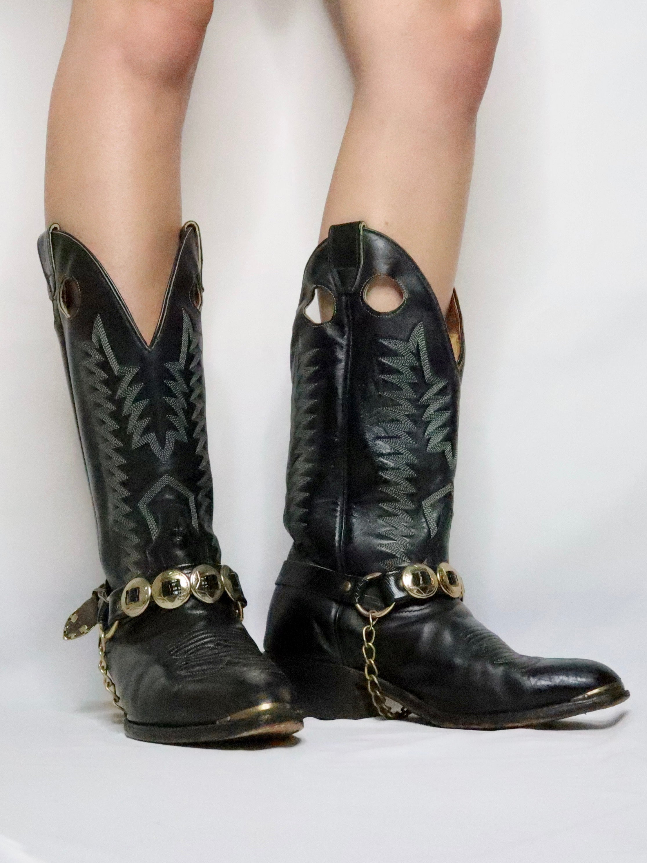 Black Cowboy Boots (8.5-9 US)