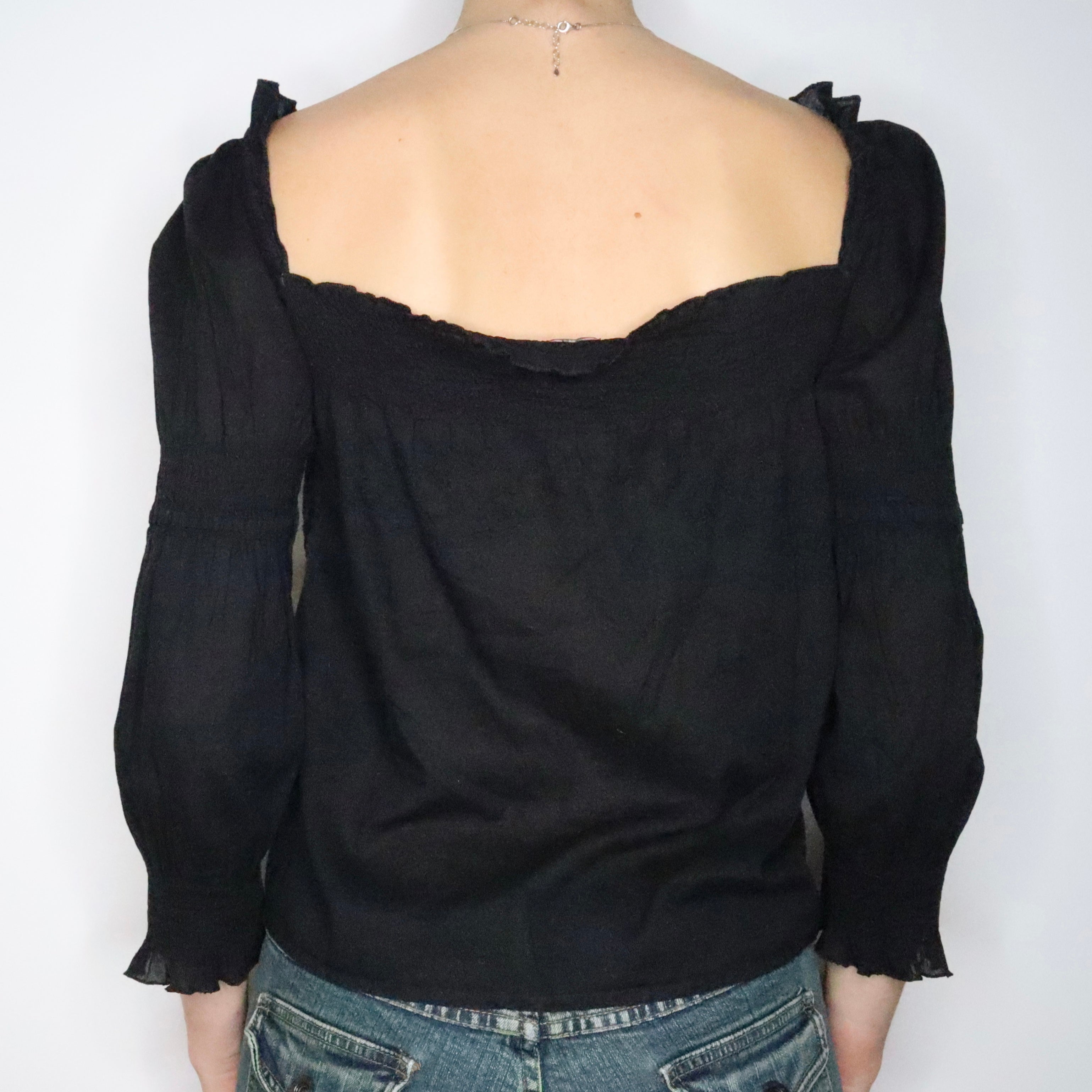 Miss Sixty Black Peasant Blouse (Medium)
