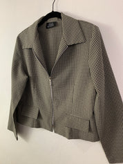 Tan gingham zip up