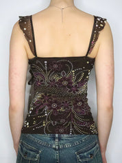Brown Mesh Cami (XS) 