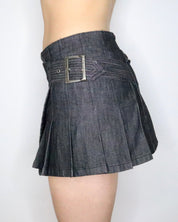Asymmetrical Denim Mini Skirt (Small) 
