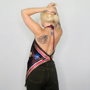Y2K Scarf Halter Top (M)