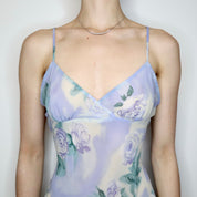 Blue Rose Slip Dress (Medium) 