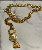 Juicy Couture Heart Charm Gold Chain Belt