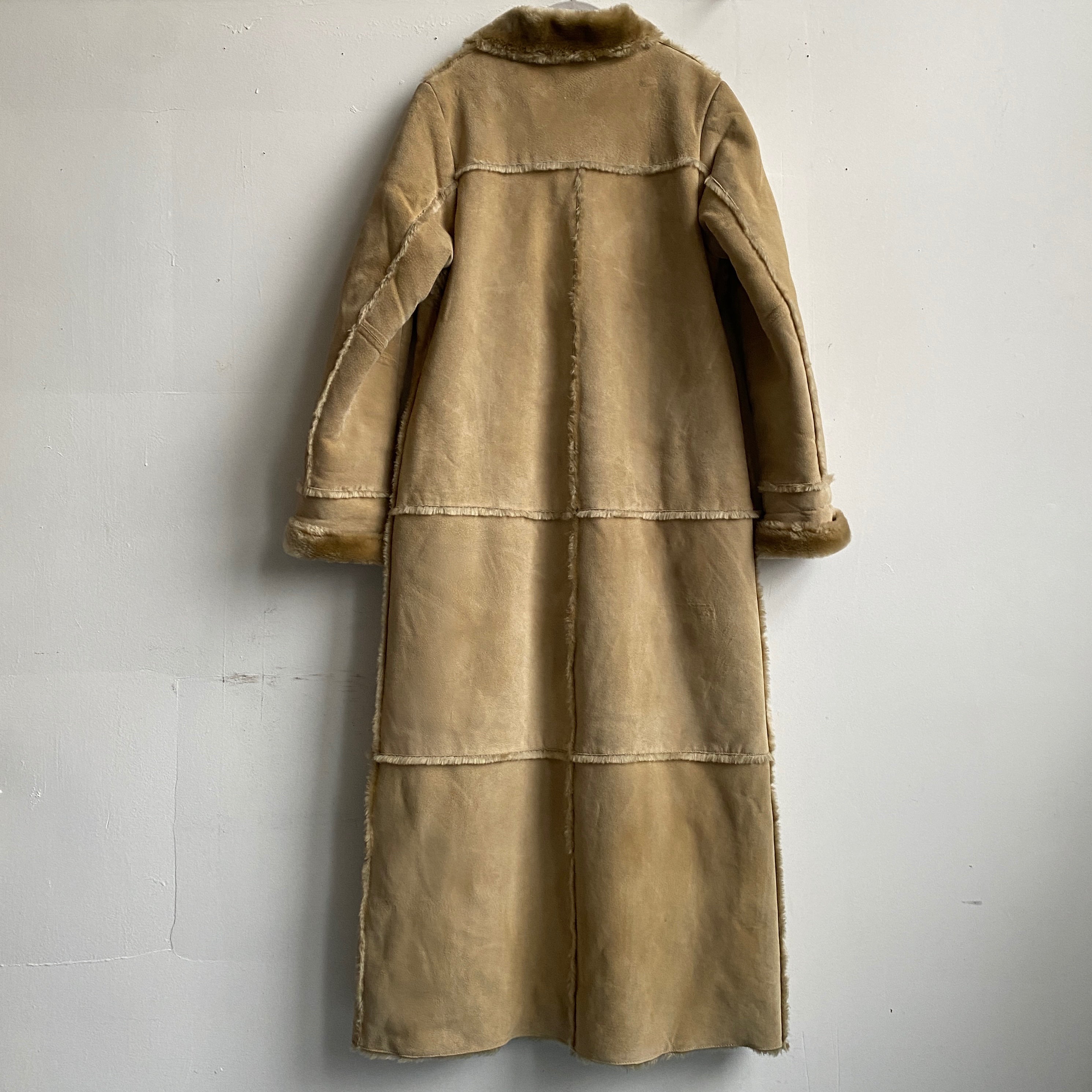 Genuine suede long coat