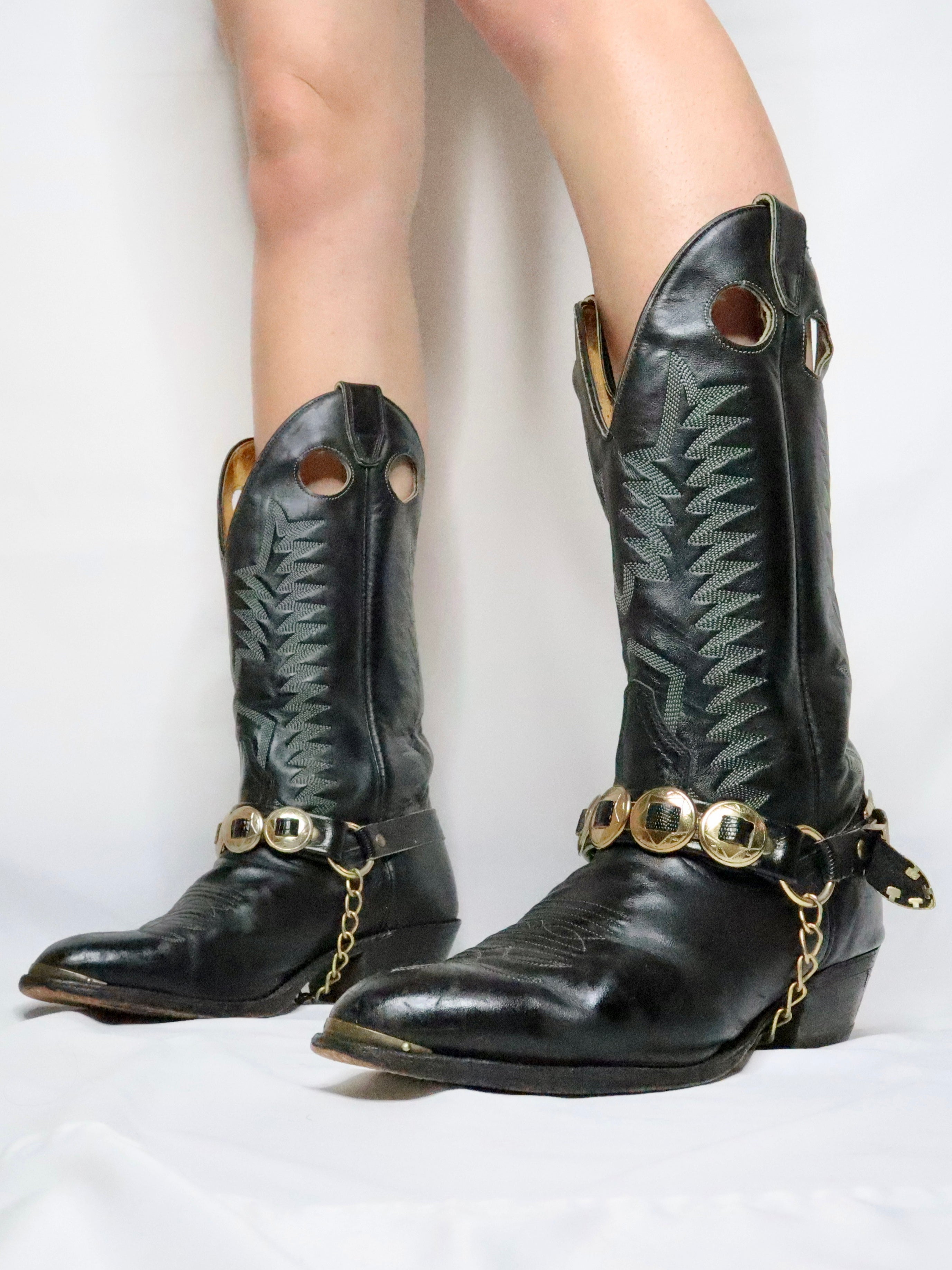 Black Cowboy Boots (8.5-9 US)