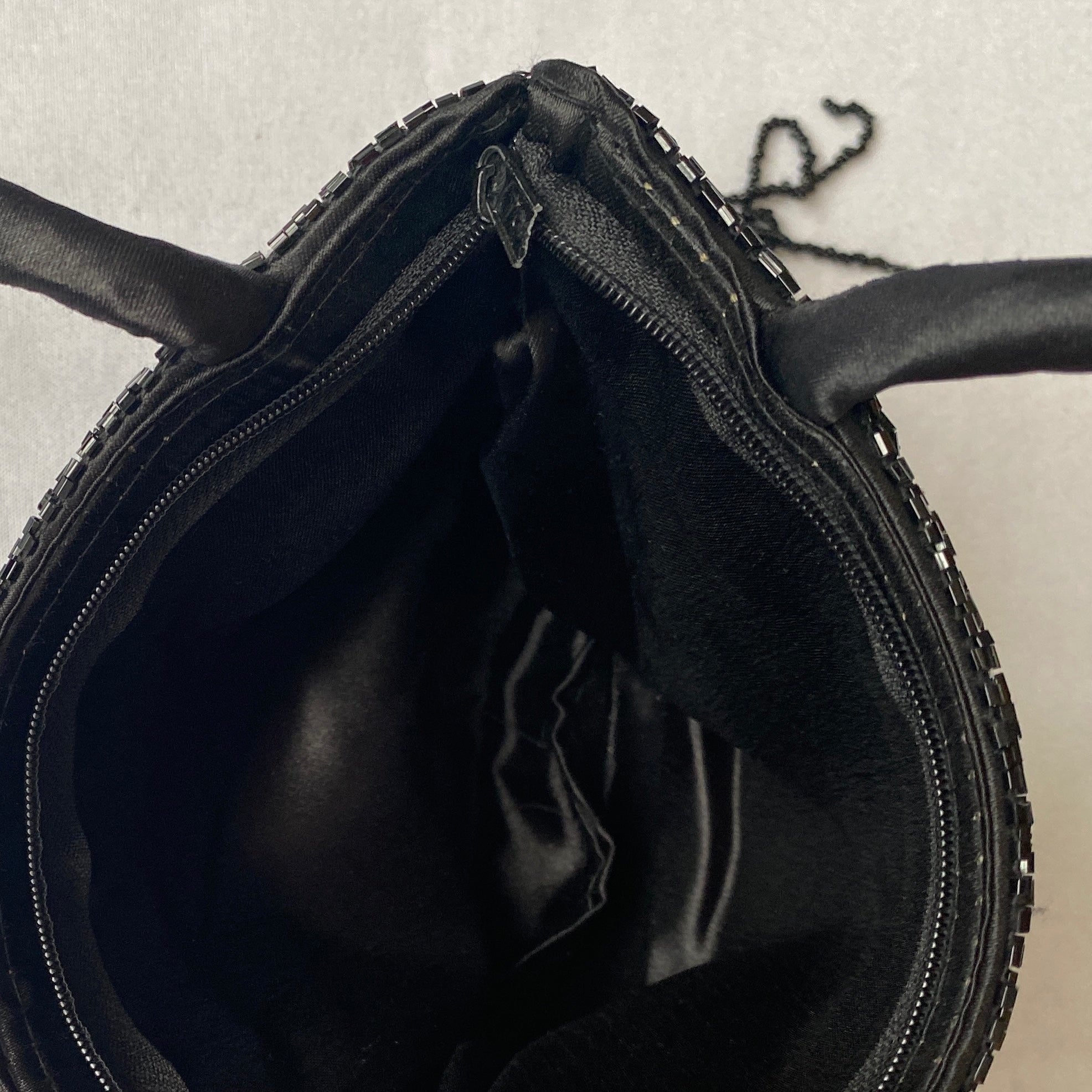 Black beaded fringe purse