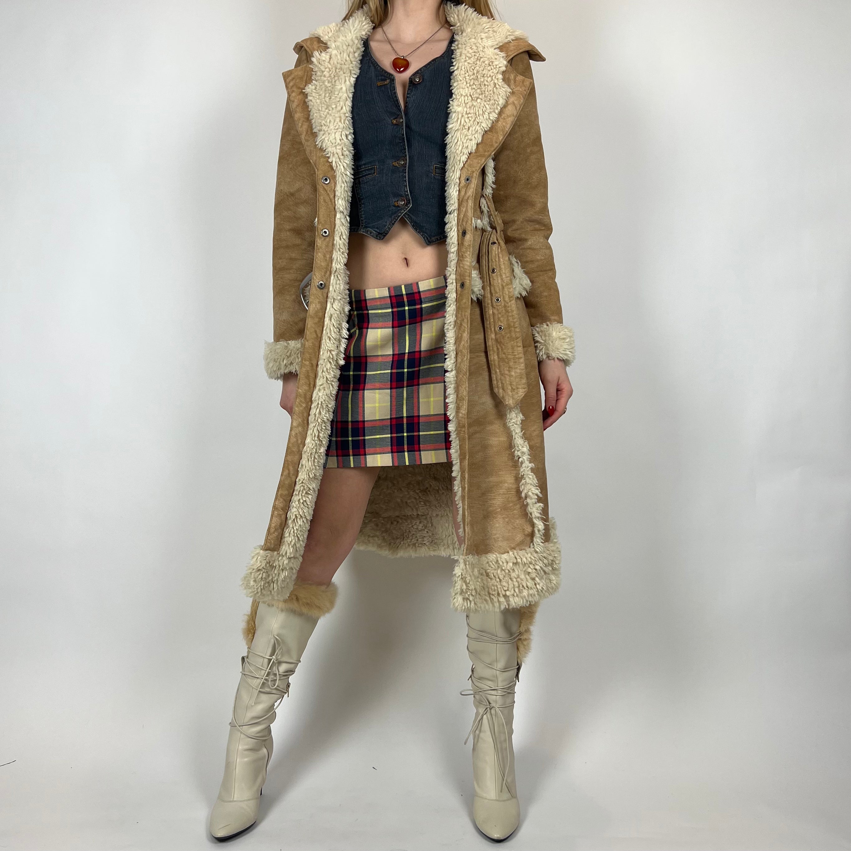 Bebe Penny Lane Faux Fur Trench Coat (XS/S)