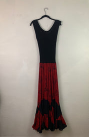 Red rose flowy dress