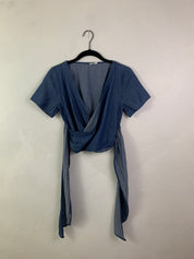 Denim cross top