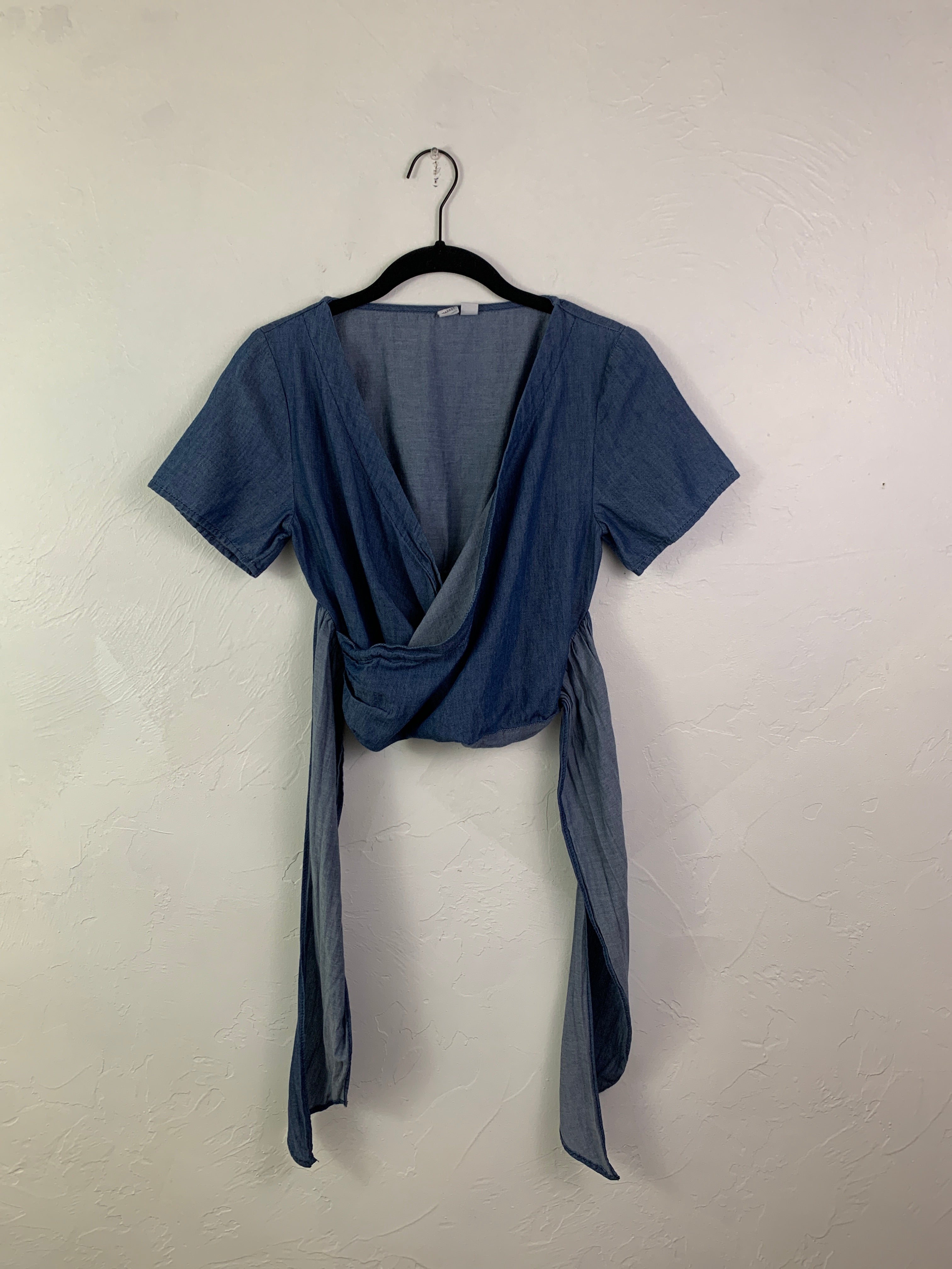 Denim cross top