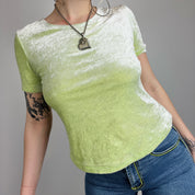 Early 2000s Key Lime Crushed Velvet Top