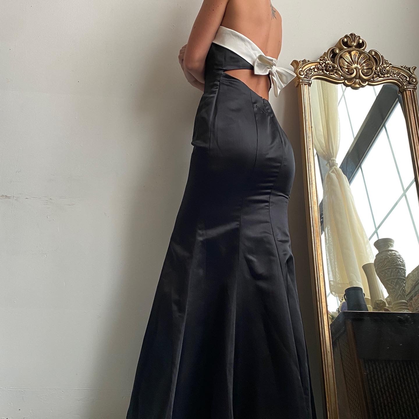 B&w satin formal dress (sample)