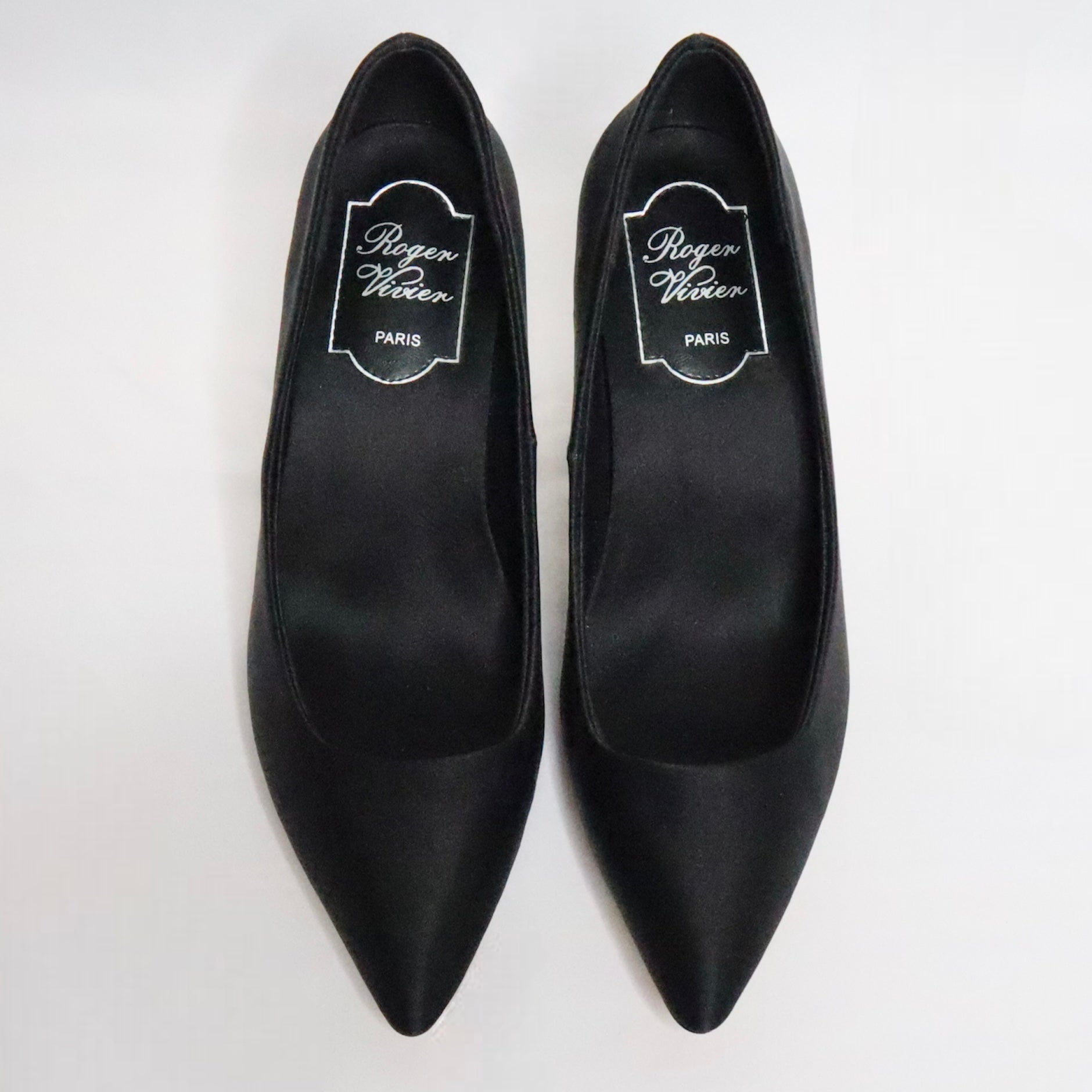 Roger Vivier Black Satin Kitten Heels (5.5-6 US/36 EU)