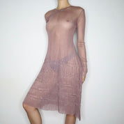 French Mauve Mesh Dress (Large)