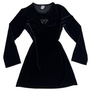 90s velvet heart gem mini dress