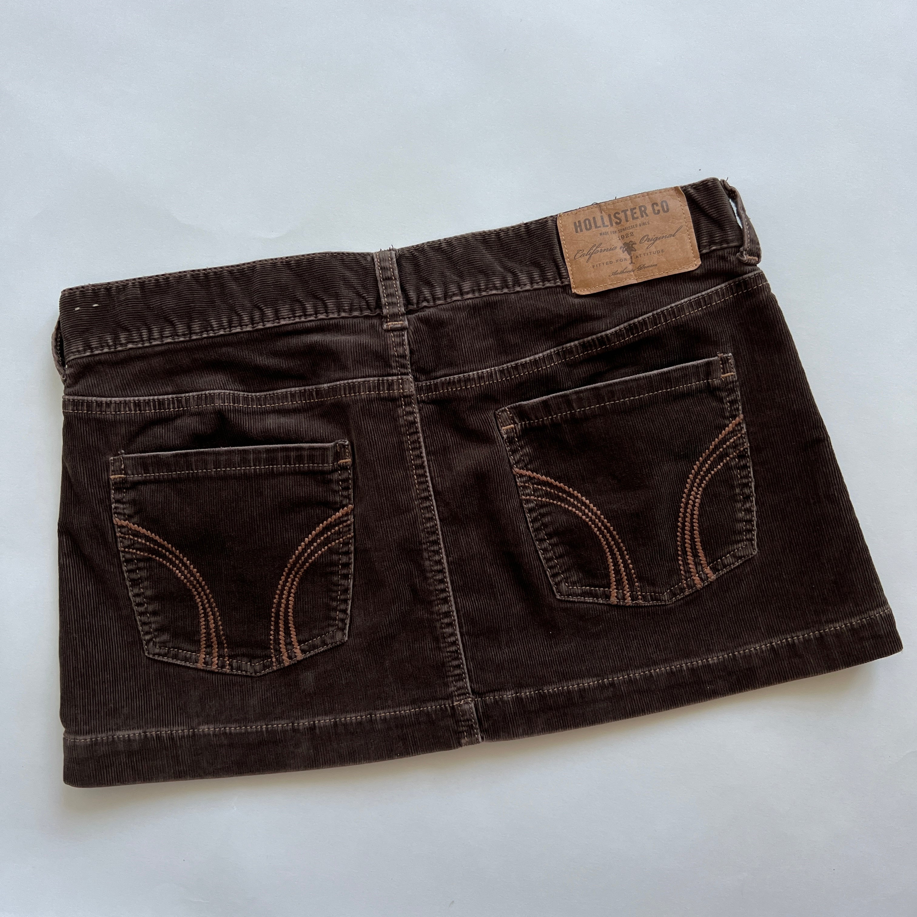 00s brown corduroy mini skirt