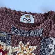 90s distressed floral sweater