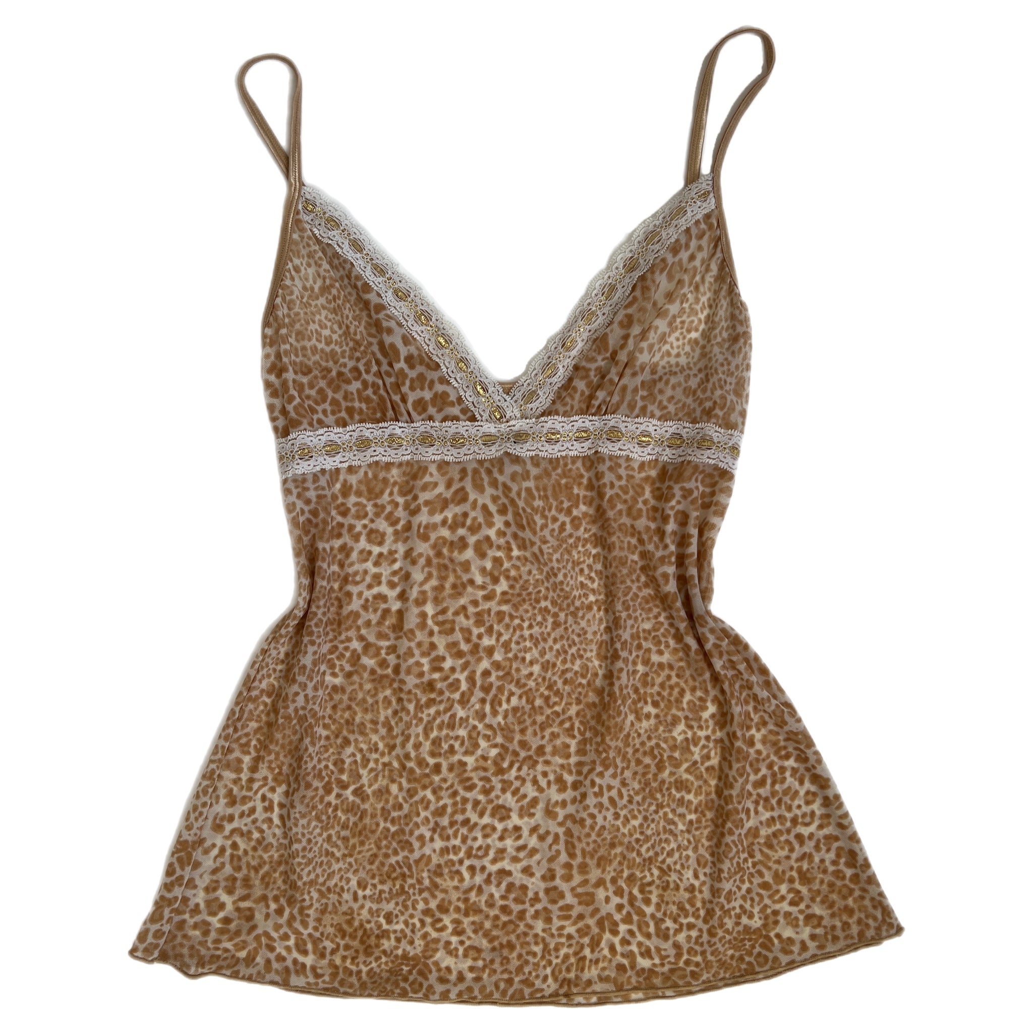 Beige cheetah lace cami