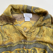 Sheer printed silk shirt