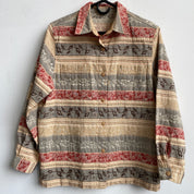 Woven floral stripe shirt