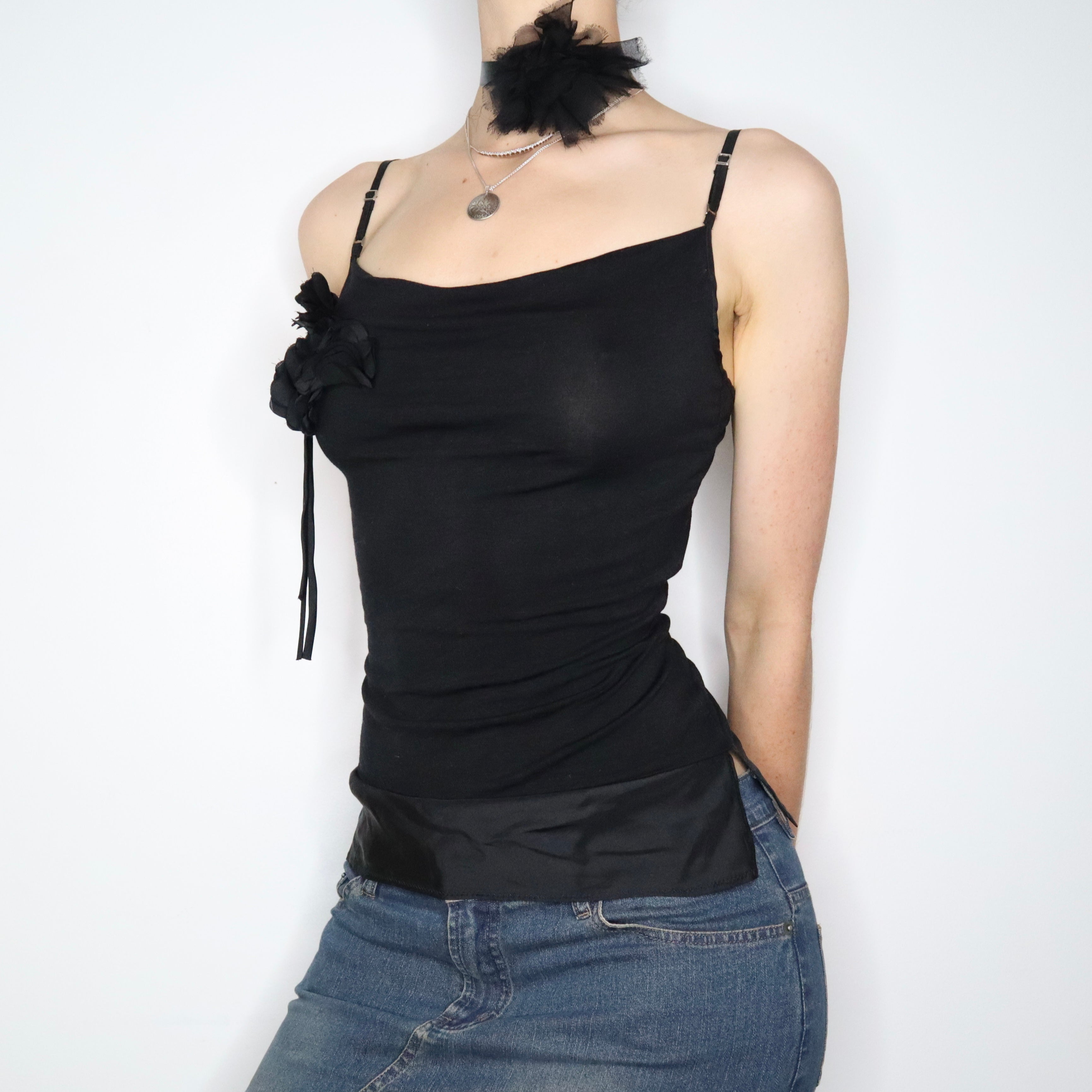 Black Cowl Neck Camisole (XS-S) 