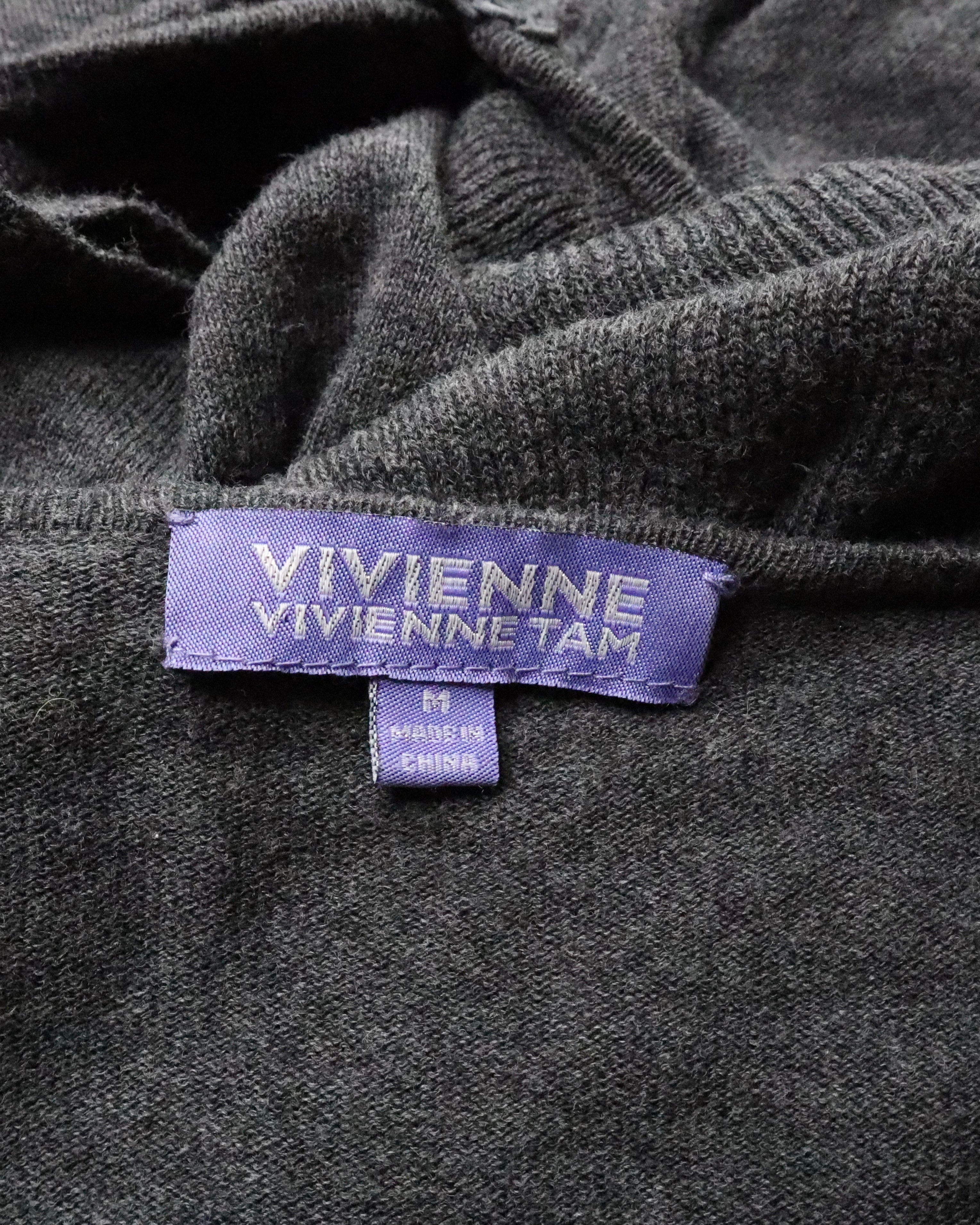 Vivienne Tam Gray Ruffle Cardigan (M-L) 