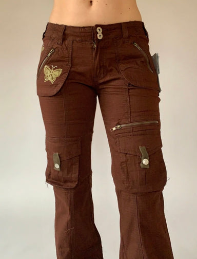 Striped Boho Flare Pants (Small) - Imber Vintage
