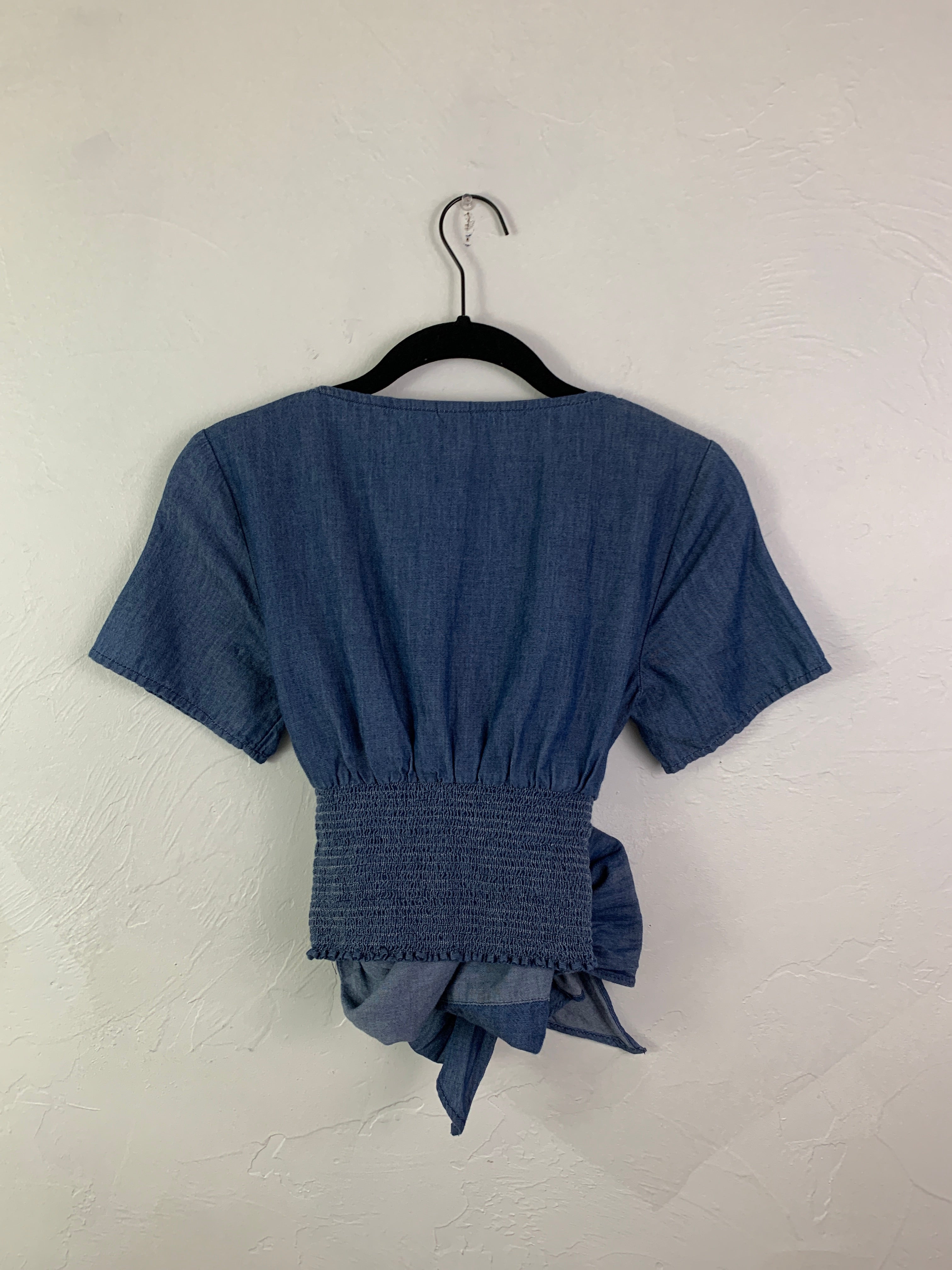 Denim cross top