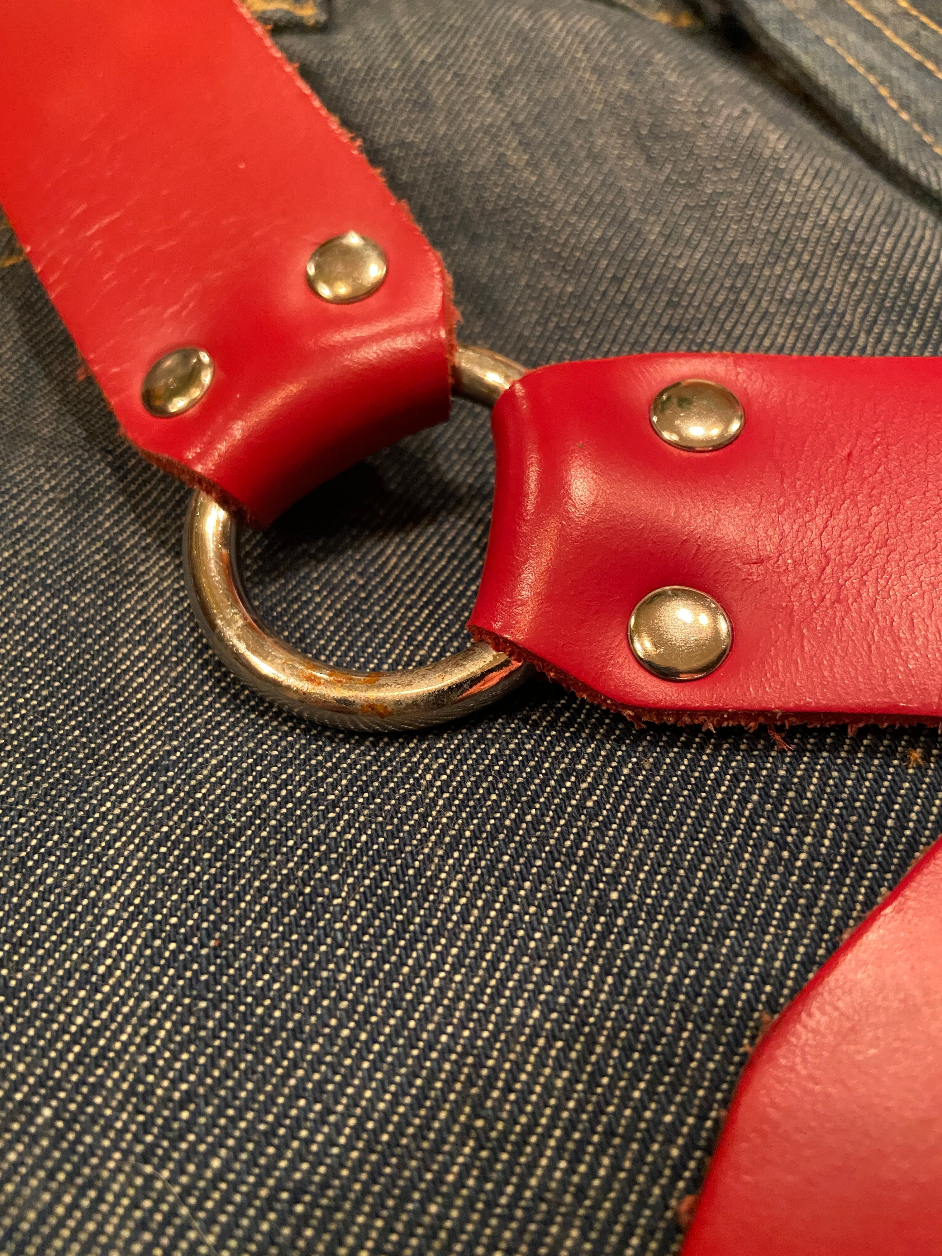 Leather red belts
