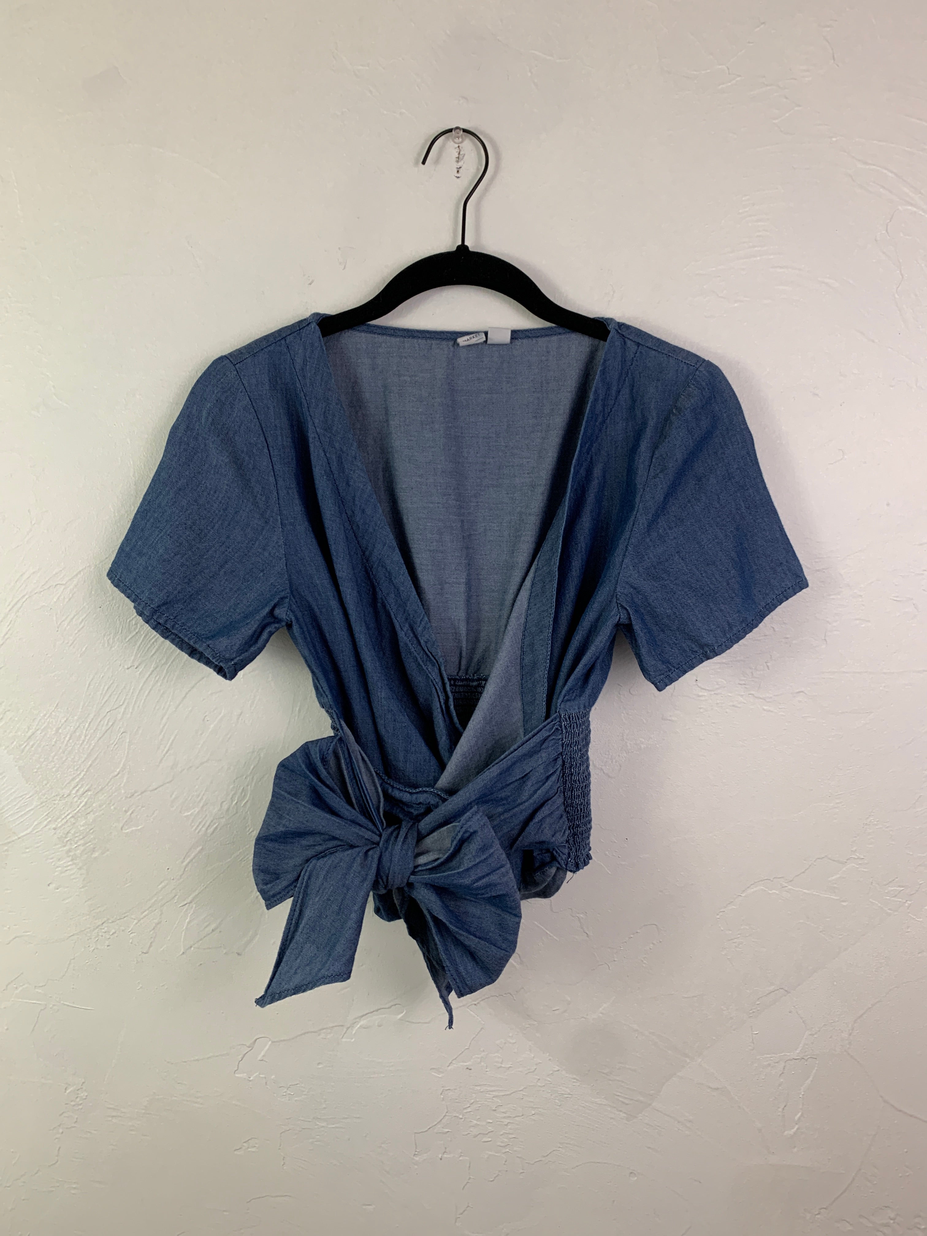 Denim cross top