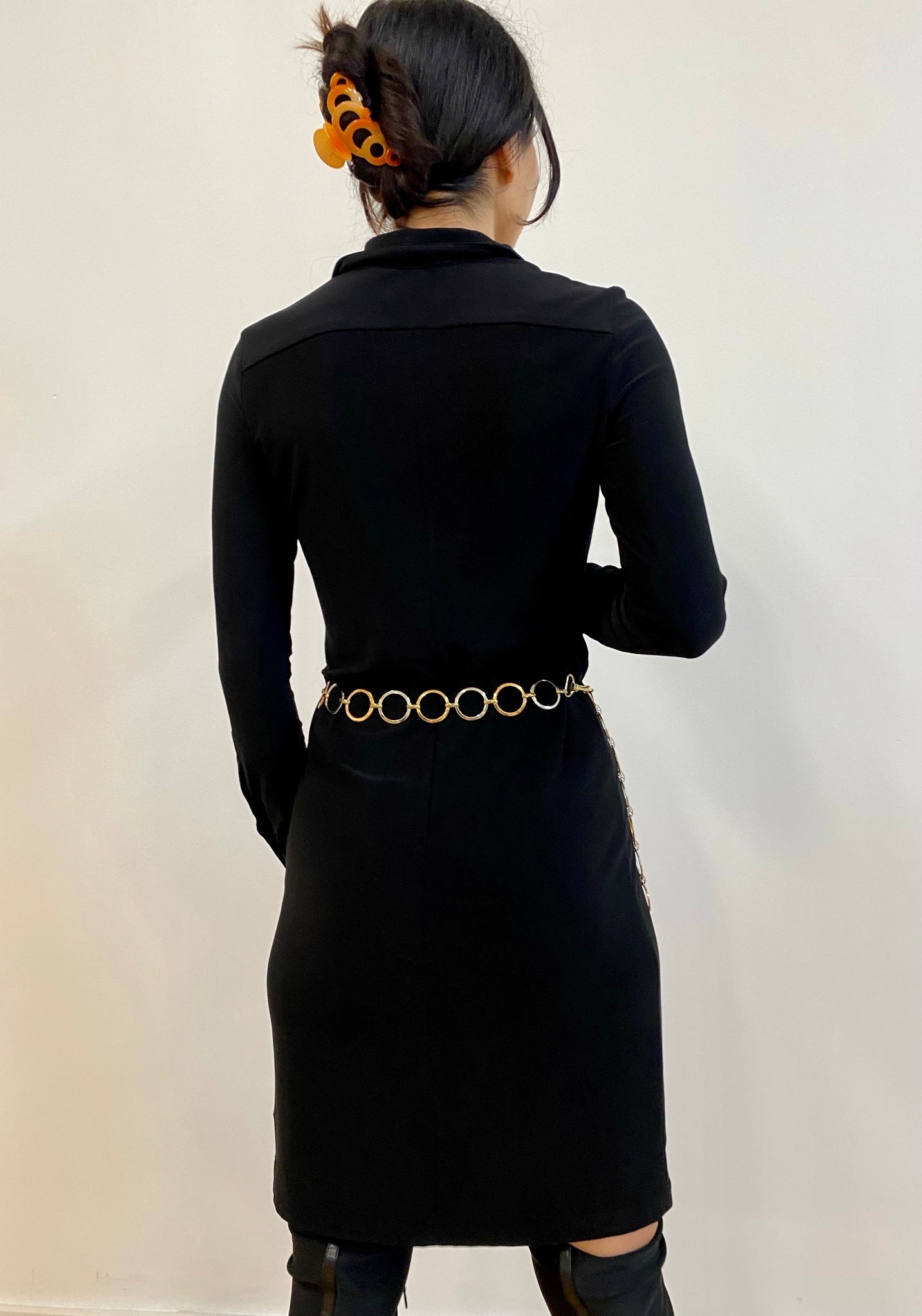 Black Button Up Midi