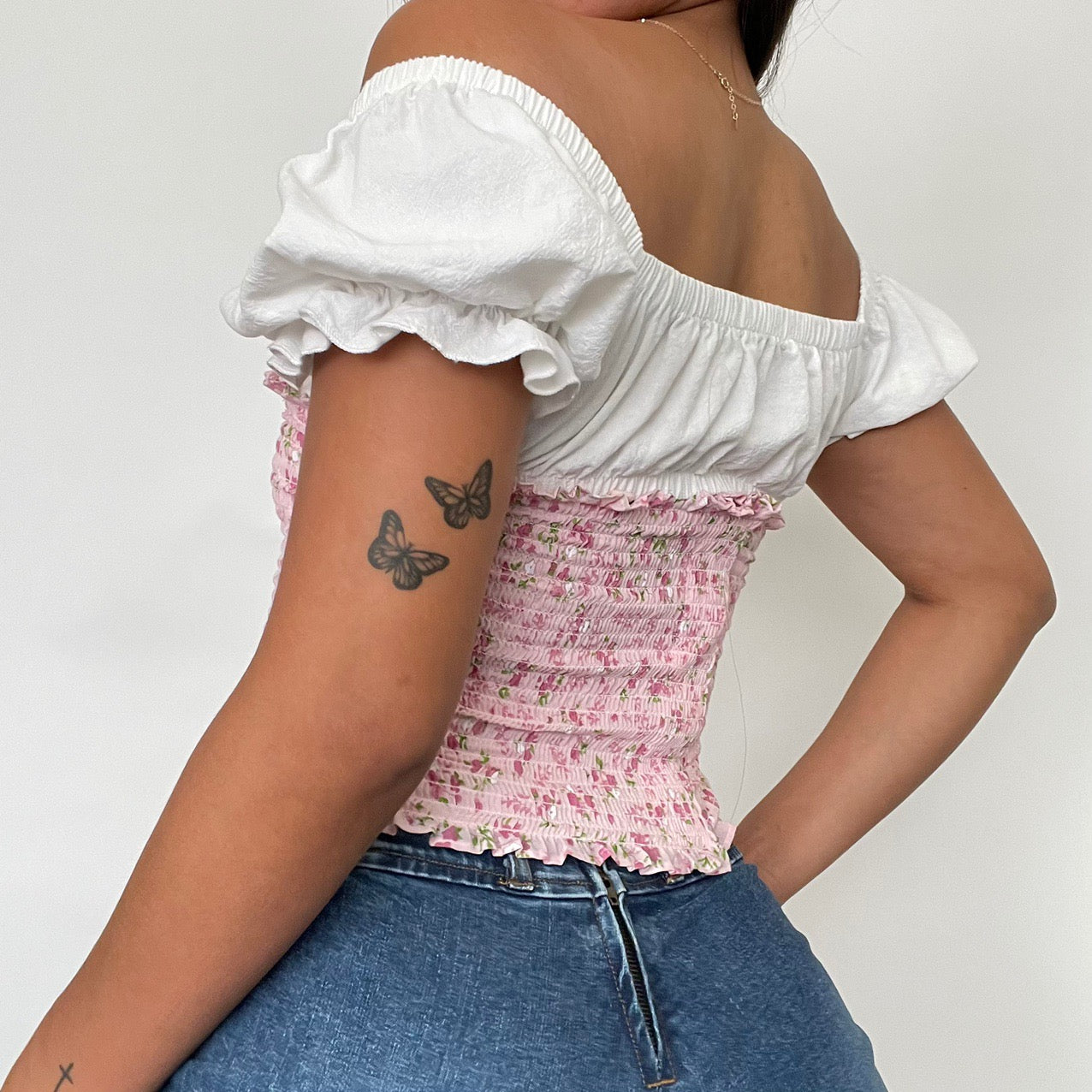 Pink floral crop