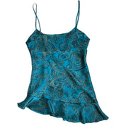 Teal paisley satin cami