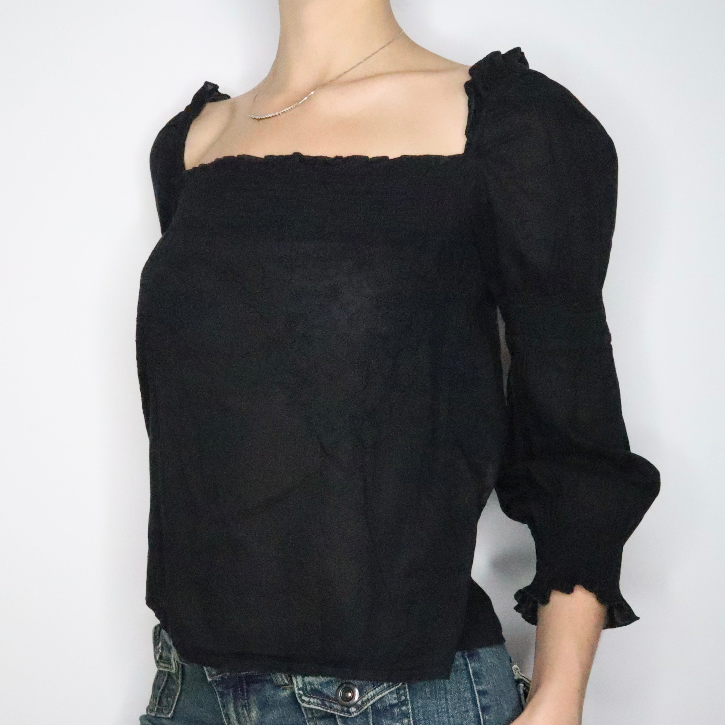 Miss Sixty Black Peasant Blouse (Medium)