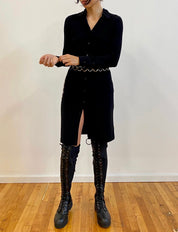 Black Button Up Midi