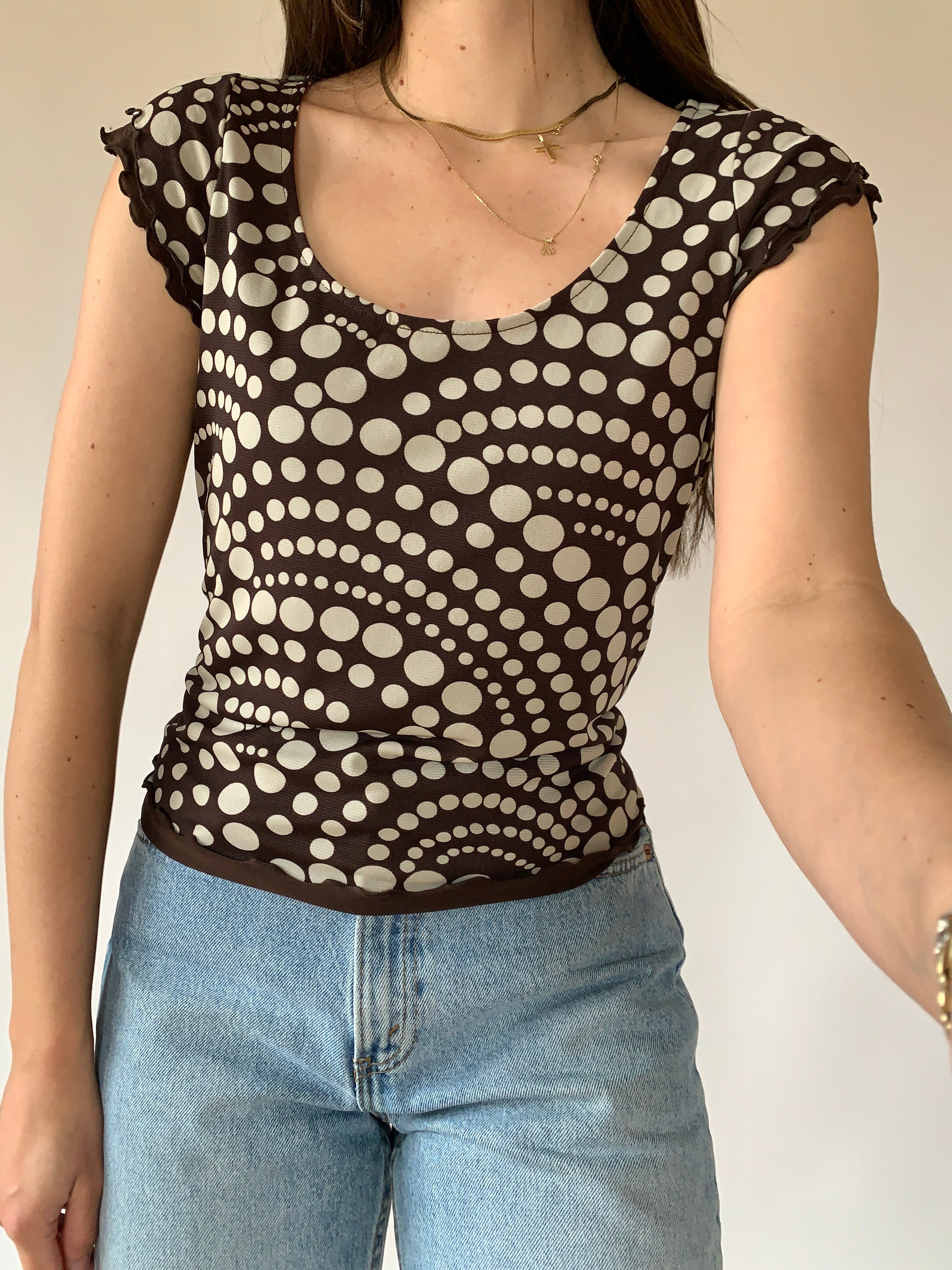 Vintage 1990s Mesh Polka Dot
