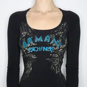 Armani Graphic Long Sleeve Top (XS-S)