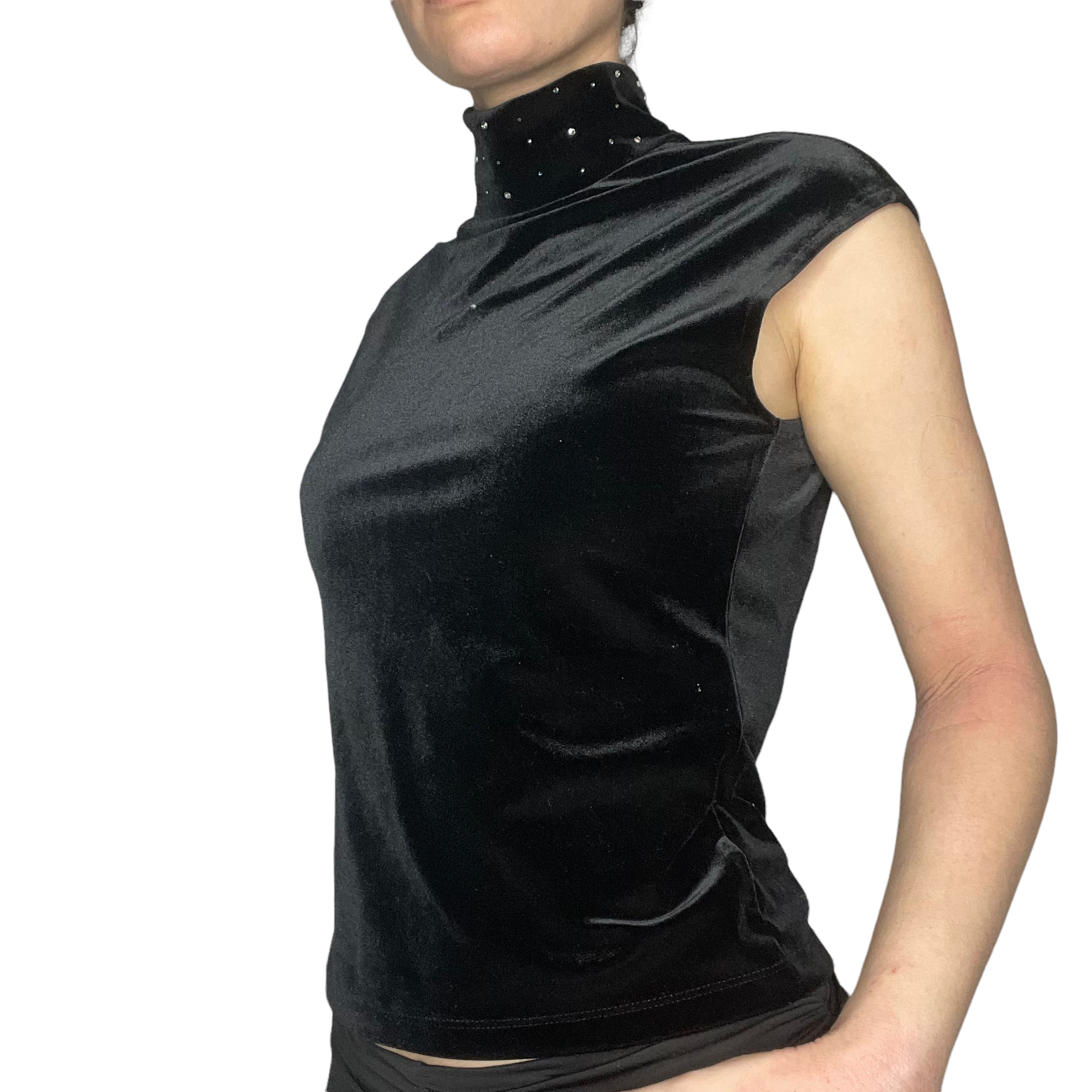 velvet mock neck