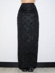 Textured Black Maxi Skirt (Small) 